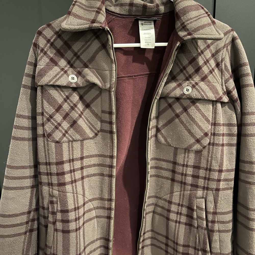 Patagonia Burgundy thick flannel shirt jacket